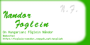 nandor foglein business card